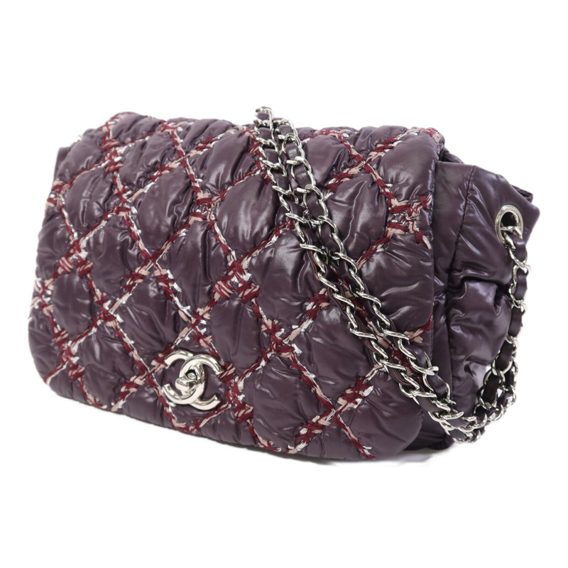 CHANEL 尼龍Chain Shoulder Bag銀扣鏈帶肩背袋-2