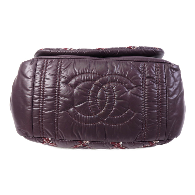 CHANEL 尼龍Chain Shoulder Bag銀扣鏈帶肩背袋-3
