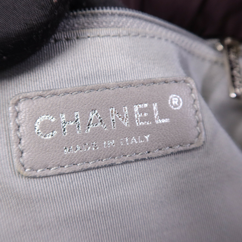 CHANEL 尼龍Chain Shoulder Bag銀扣鏈帶肩背袋-5