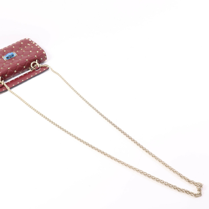 Valentino 羊皮皮革Rockstud Spike金扣鏈帶手挽肩背兩用袋-7
