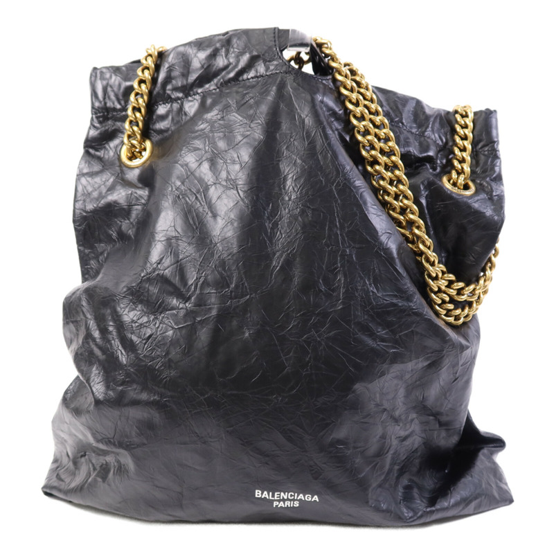 BALENCIAGA 羊皮皮革Crush Medium金扣鏈帶肩背袋-0