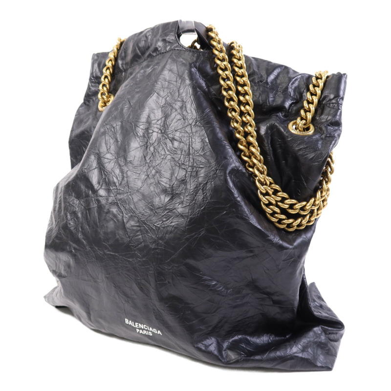 BALENCIAGA 羊皮皮革Crush Medium金扣鏈帶肩背袋-2