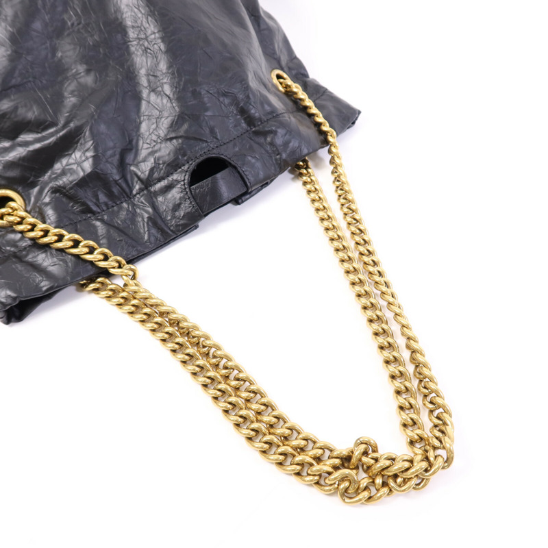 BALENCIAGA 羊皮皮革Crush Medium金扣鏈帶肩背袋-8