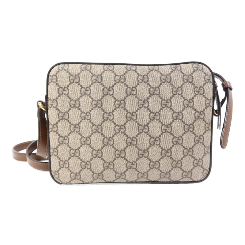 GUCCI 塗層帆布Horsebit 1955金扣肩背袋-1