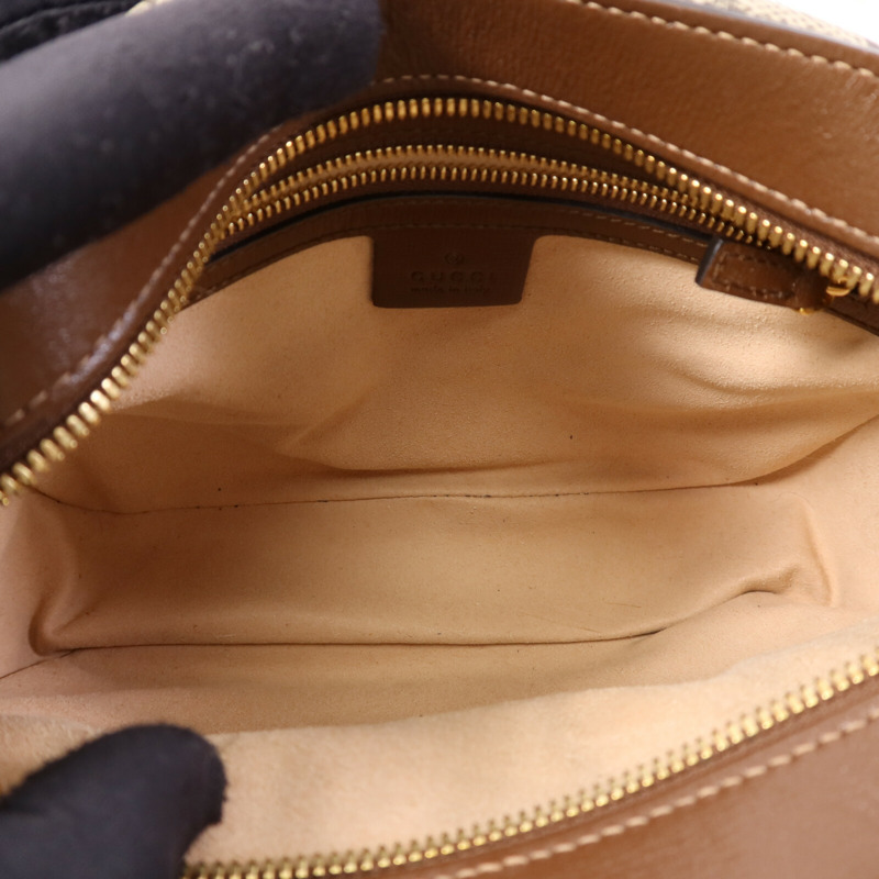 GUCCI 塗層帆布Horsebit 1955金扣肩背袋-4