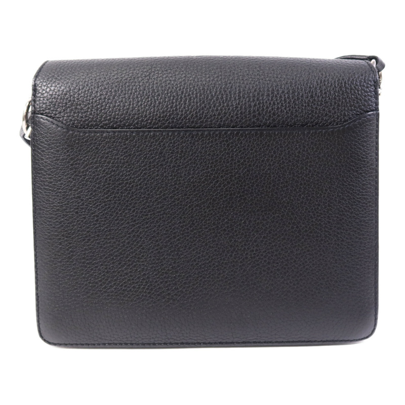 HERMES Clemence皮革Roulis 23銀扣肩背袋Noir-1