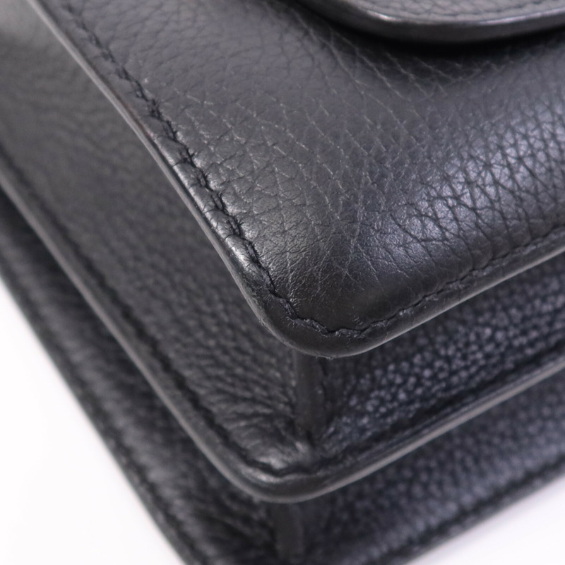 HERMES Clemence皮革Roulis 23銀扣肩背袋Noir-11