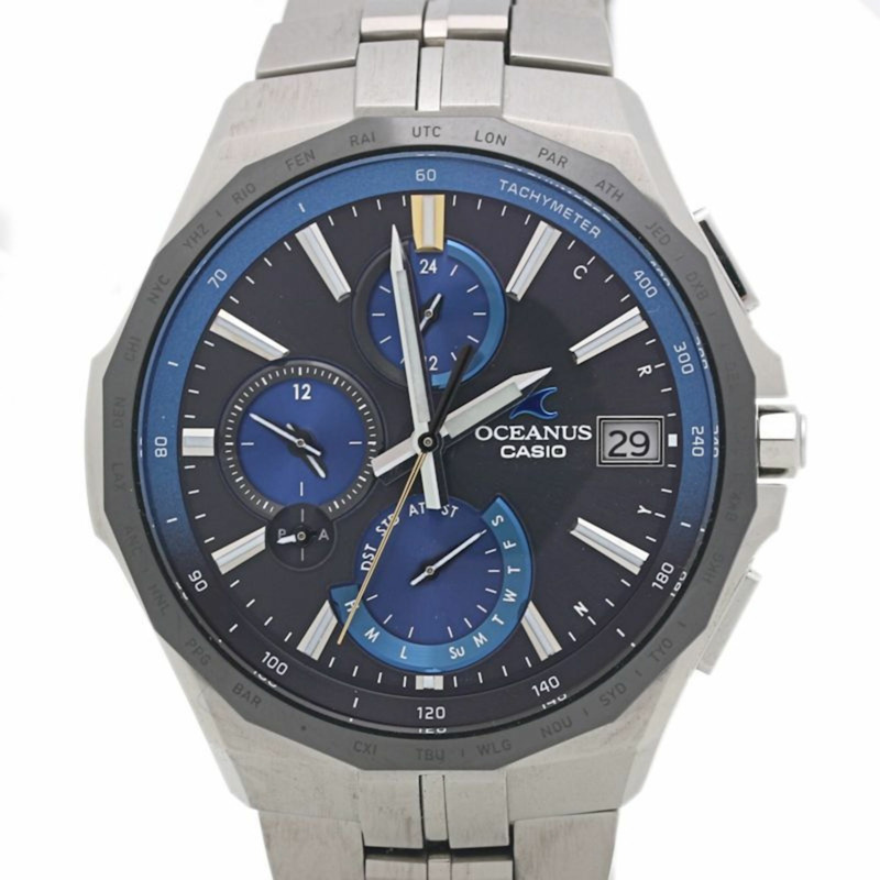 卡西歐 (CASIO) Oceanus Manta 太陽能電波腕錶 OCW-S5000E-1AJF 男士鈦金屬腕錶 40203-0