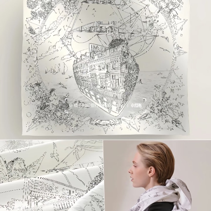 Hermes 愛馬仕 福堡郵輪絲巾/90cm/白色款/全新現貨-2