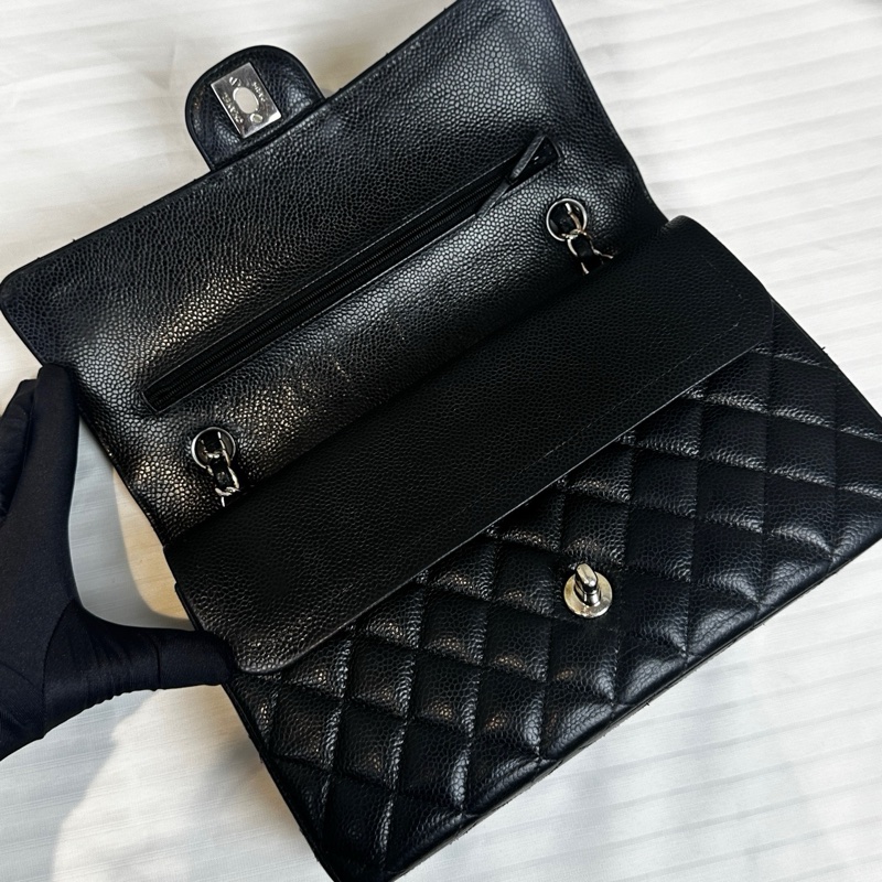 香奈兒/Chanel 經典cf菱格紋銀扣鏈條斜挎包單肩包 26×7×16cm-5