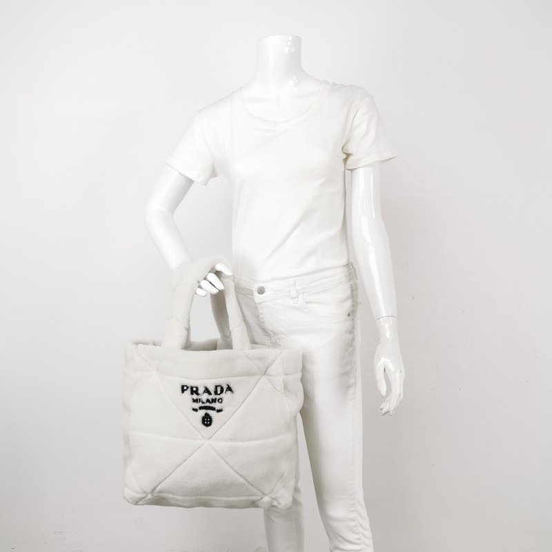 Prada毛絨字母logo子母包手提包 9.8新-1