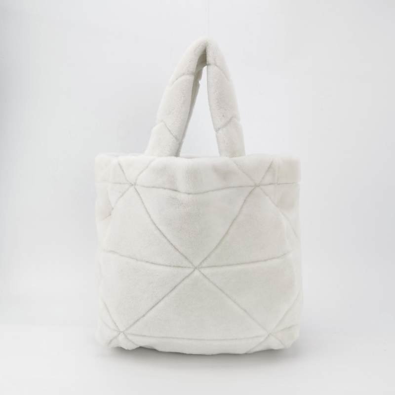 Prada毛絨字母logo子母包手提包 9.8新-5