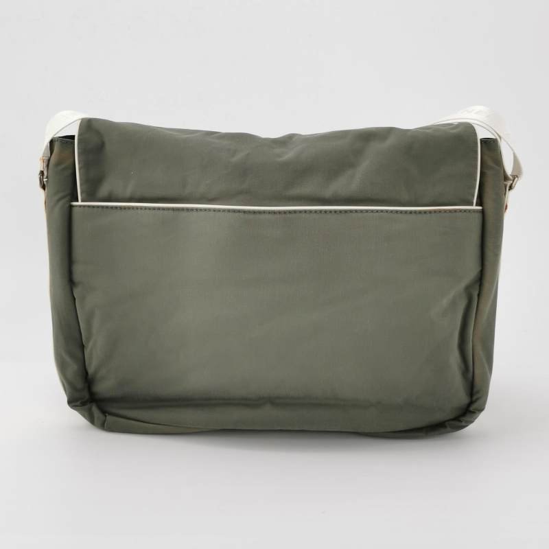 Chanel 尼龍布拼色雙Clogo中古單肩包-4