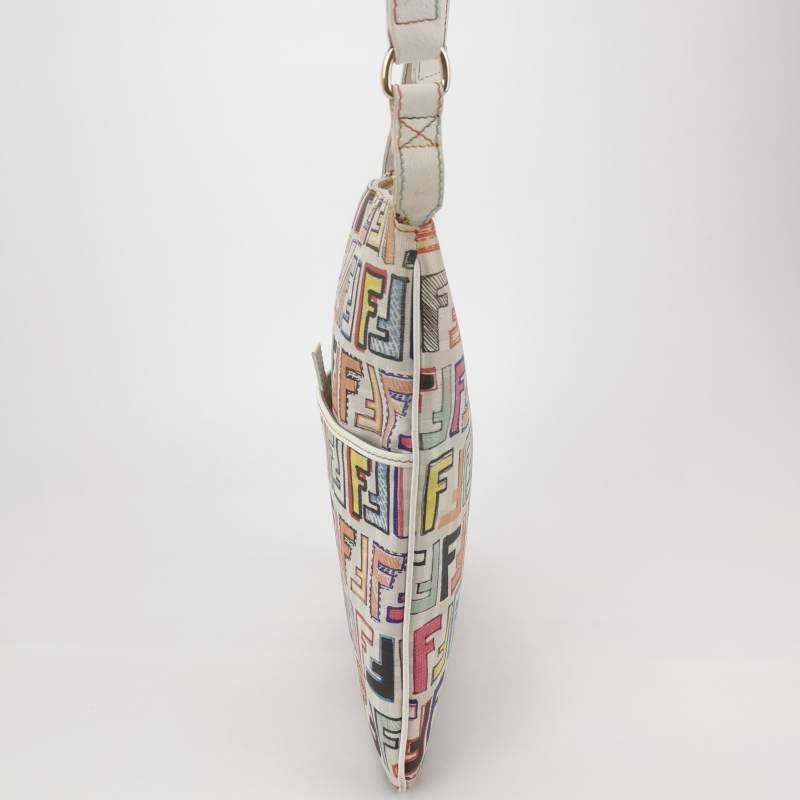 Fendi牛皮雙F老花斜挎包單肩包-2