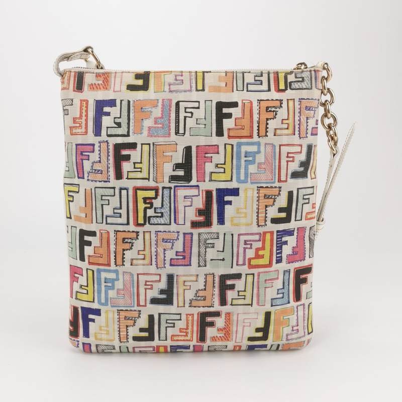 Fendi牛皮雙F老花斜挎包單肩包-4
