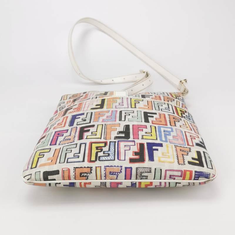 Fendi牛皮雙F老花斜挎包單肩包-5