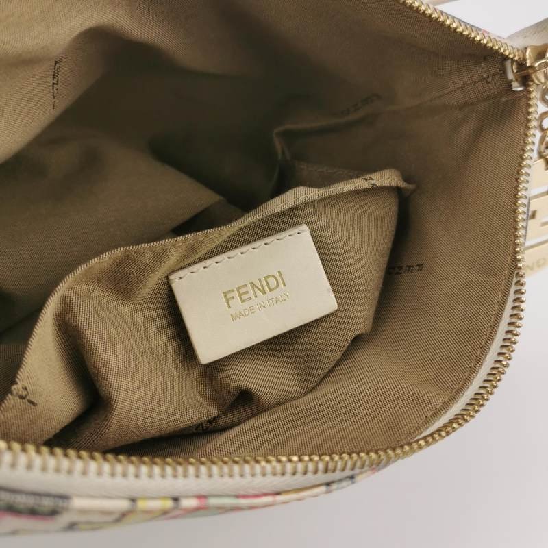 Fendi牛皮雙F老花斜挎包單肩包-7