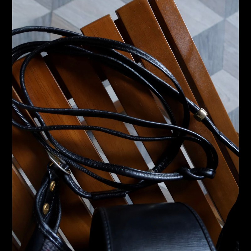 vintage ysl 帆布塗層混皮革水桶包-11