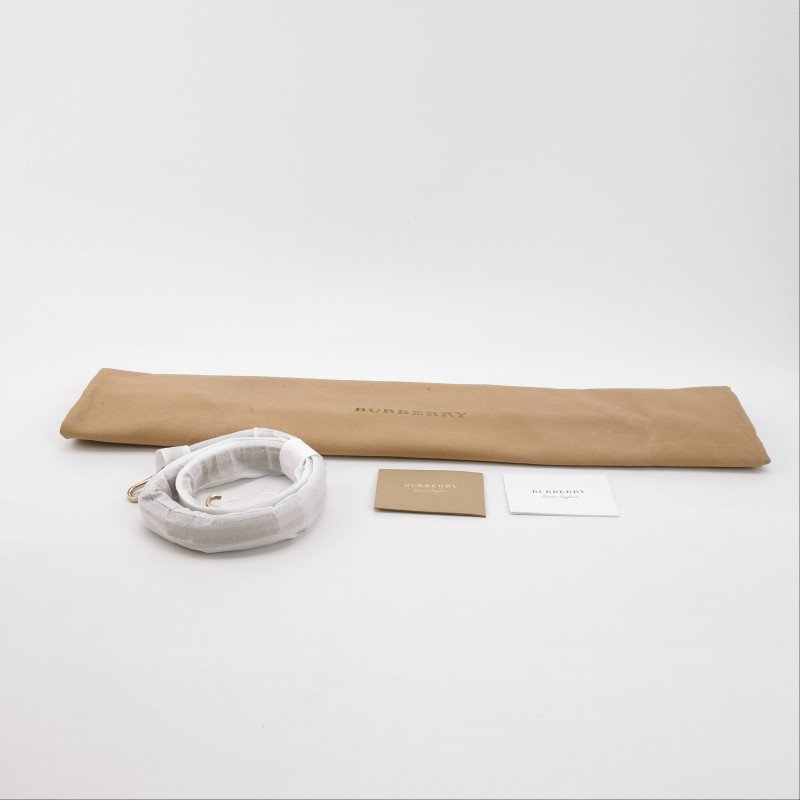 Burberry牛皮帆布拼色格紋logo壓紋單肩包-8