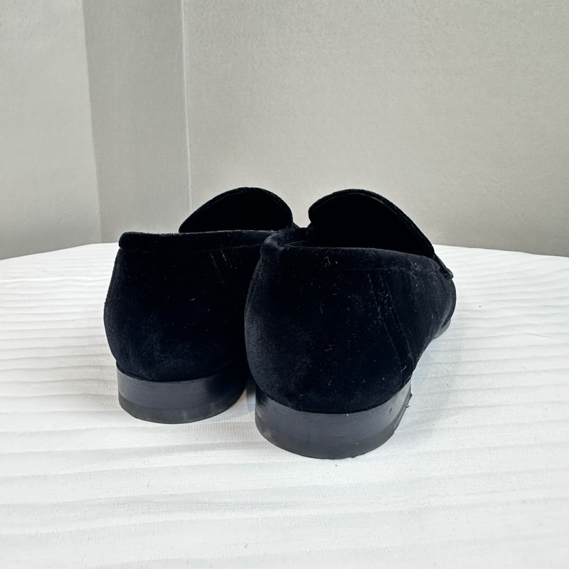 愛馬仕/Hermes 黑色絨面樂福鞋 38碼-2