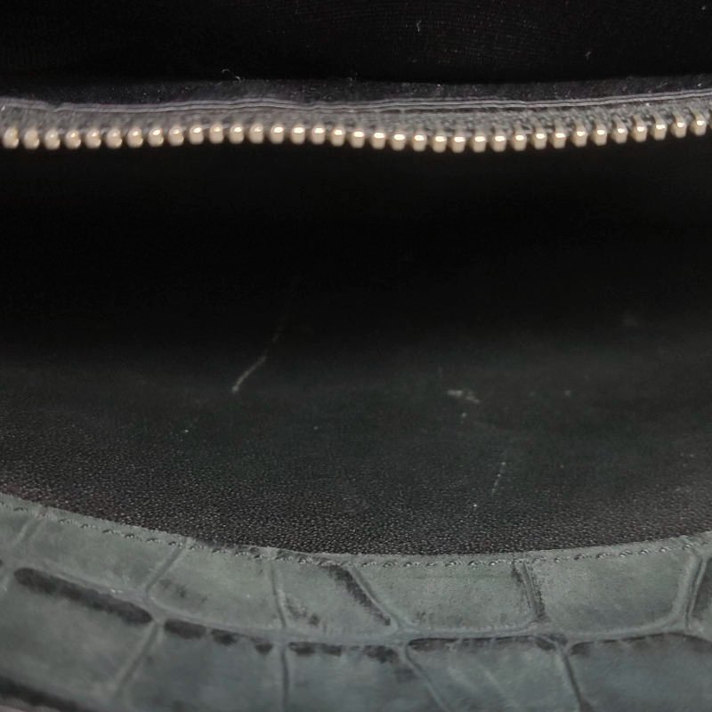 Saint Laurent SacdeJour小號牛皮純色鱷魚壓紋字母徽標風琴包斜挎包單肩包-10