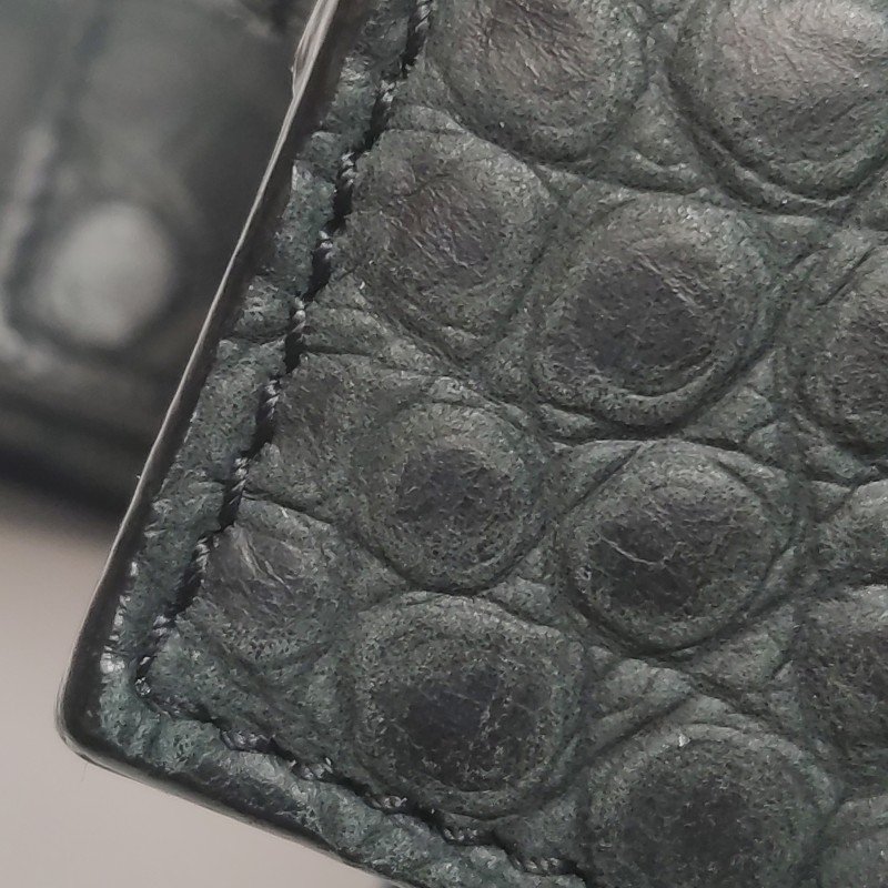 Saint Laurent SacdeJour小號牛皮純色鱷魚壓紋字母徽標風琴包斜挎包單肩包-13