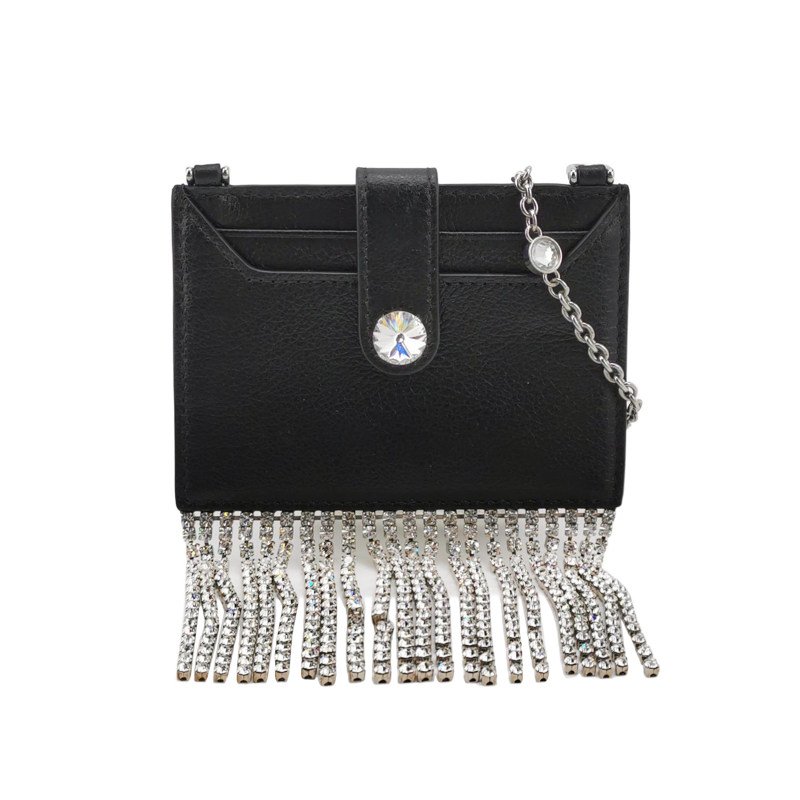 Miu Miu牛皮純色字母Logo流蘇斜挎包單肩包-0