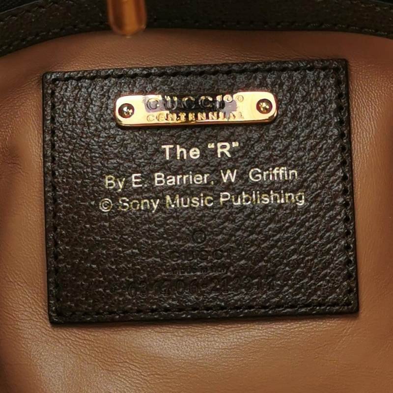 Gucci Jackie 1961 小號牛皮帆布拼色字母Logo鎖扣單肩包 9.8新-7