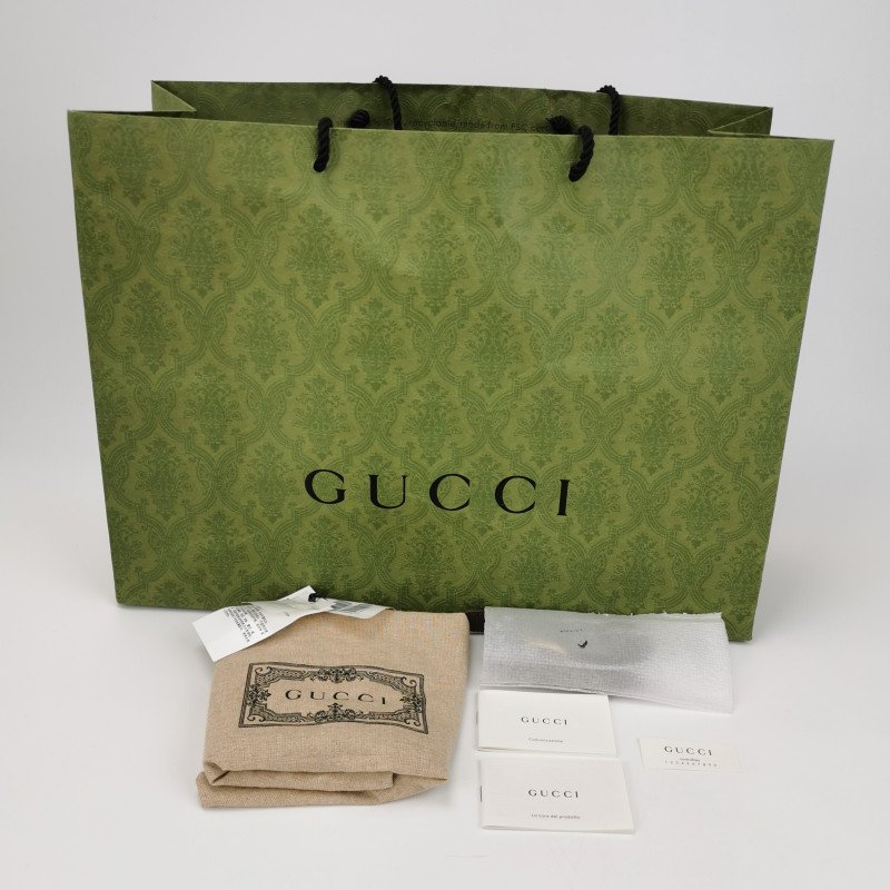 Gucci Jackie 1961 小號牛皮帆布拼色字母Logo鎖扣單肩包 9.8新-8