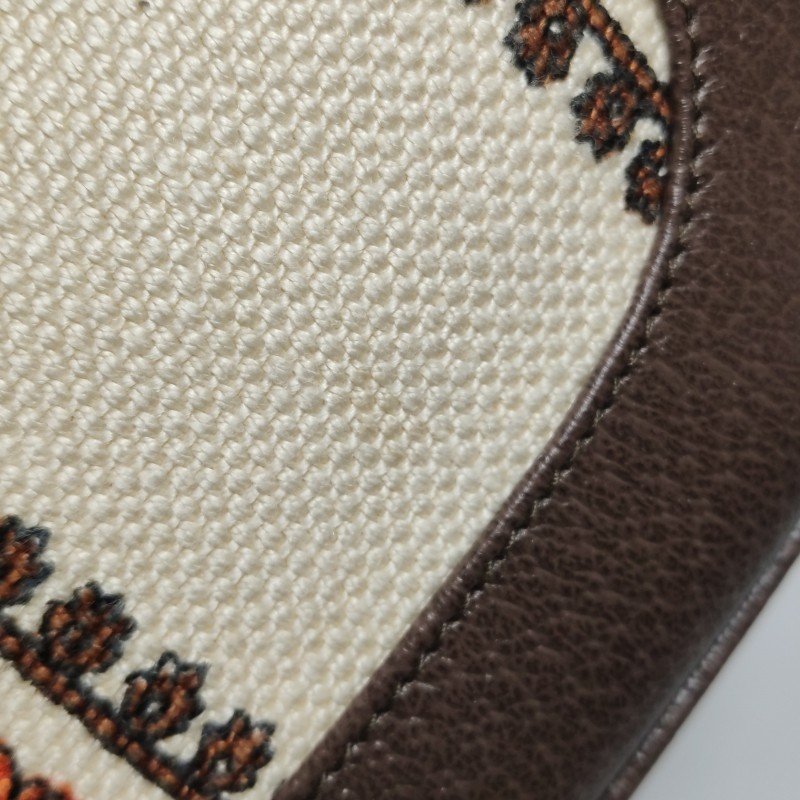 Gucci Jackie 1961 小號牛皮帆布拼色字母Logo鎖扣單肩包 9.8新-12