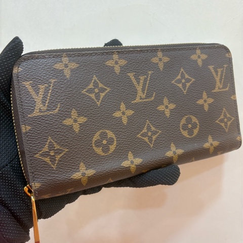 LV 經典老花logo 內裡拼粉色拉鍊長夾
