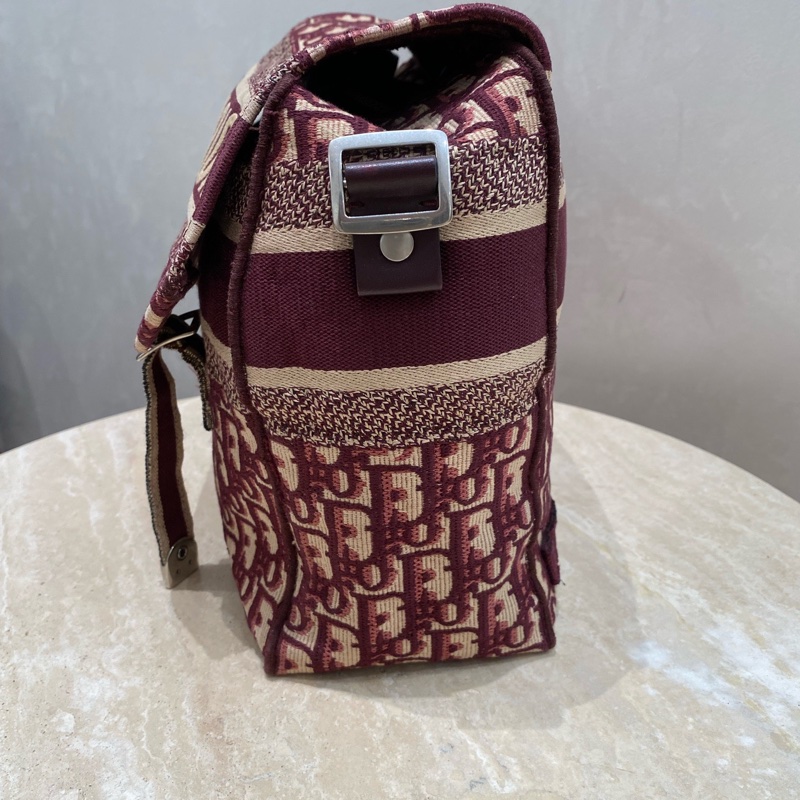 Dior 迪奧 中號 Diorcamp手袋 紅色格紋布Oblique印花刺繡單肩斜挎包郵差包 尺寸約27×25×12，自重輕容量大-9