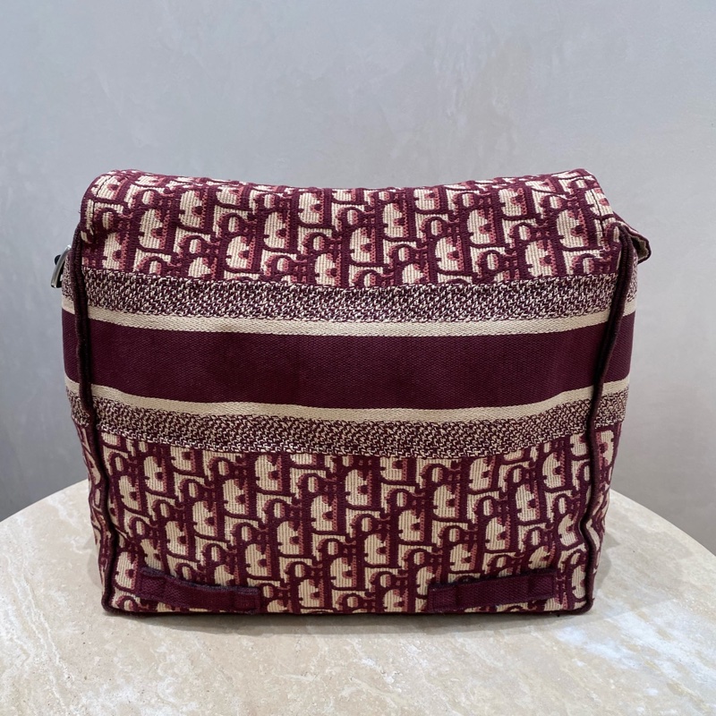 Dior 迪奧 中號 Diorcamp手袋 紅色格紋布Oblique印花刺繡單肩斜挎包郵差包 尺寸約27×25×12，自重輕容量大-10