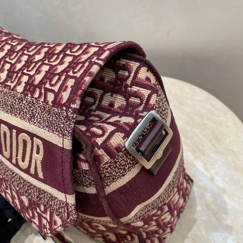 Dior 迪奧 中號 Diorcamp手袋 紅色格紋布Oblique印花刺繡單肩斜挎包郵差包 尺寸約27×25×12，自重輕容量大-13