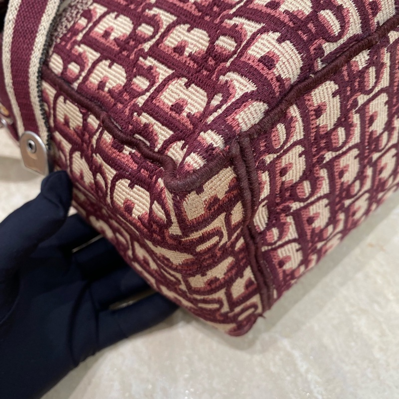 Dior 迪奧 中號 Diorcamp手袋 紅色格紋布Oblique印花刺繡單肩斜挎包郵差包 尺寸約27×25×12，自重輕容量大-19