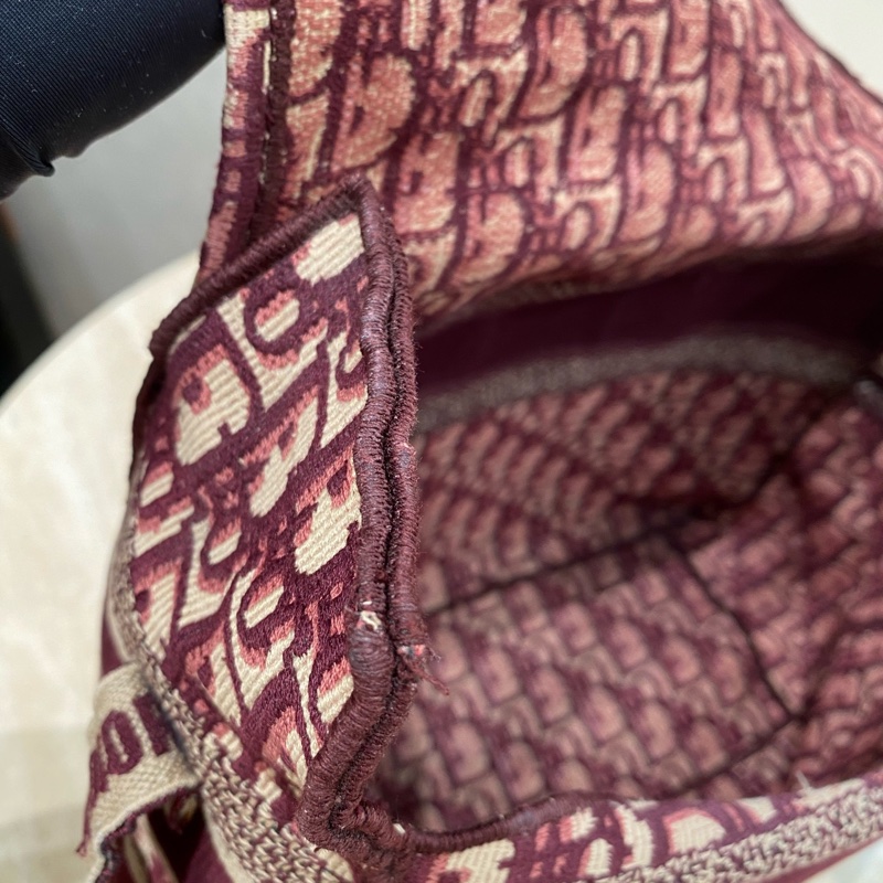 Dior 迪奧 中號 Diorcamp手袋 紅色格紋布Oblique印花刺繡單肩斜挎包郵差包 尺寸約27×25×12，自重輕容量大-26