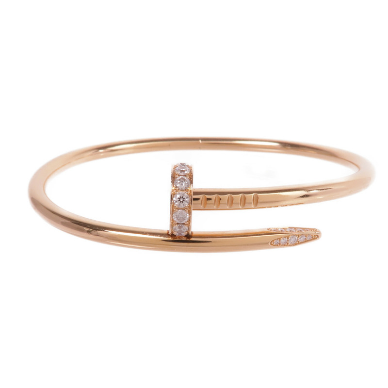 CARTIER 18K玫瑰金Juste Un Clou鑽石手鐲Cartier#17-0