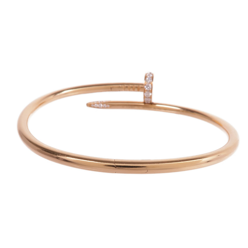 CARTIER 18K玫瑰金Juste Un Clou鑽石手鐲Cartier#17-2