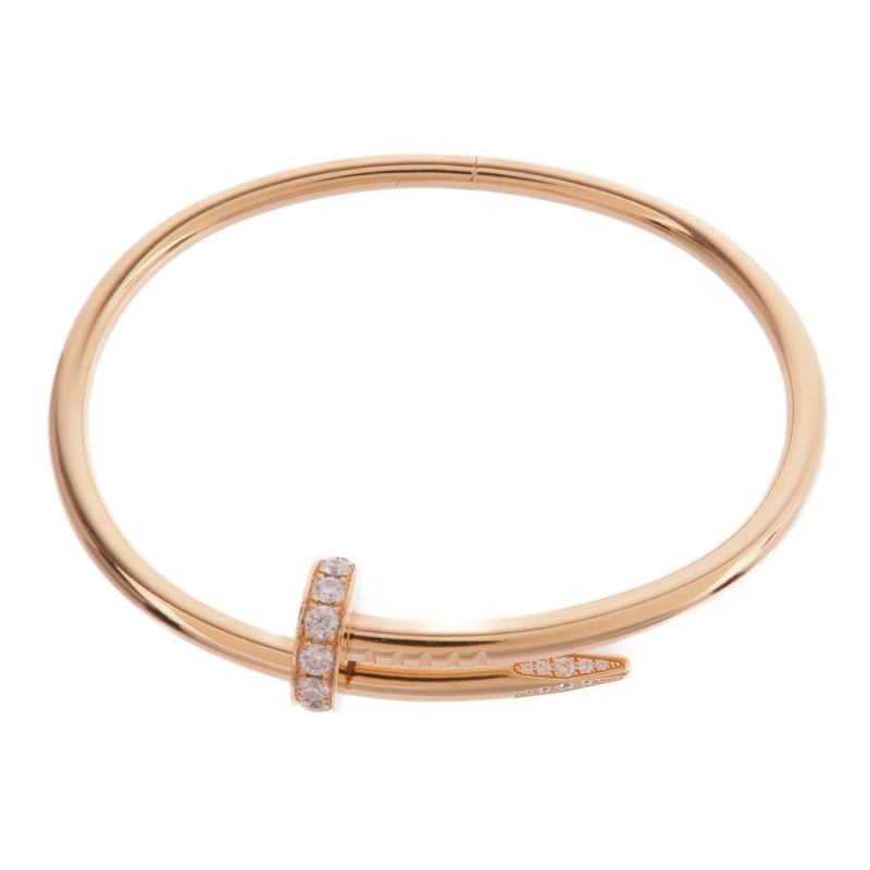 CARTIER 18K玫瑰金Juste Un Clou鑽石手鐲Cartier#17-3