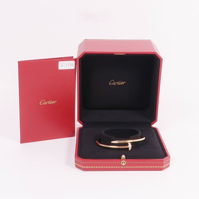 CARTIER 18K玫瑰金Juste Un Clou鑽石手鐲Cartier#17-7