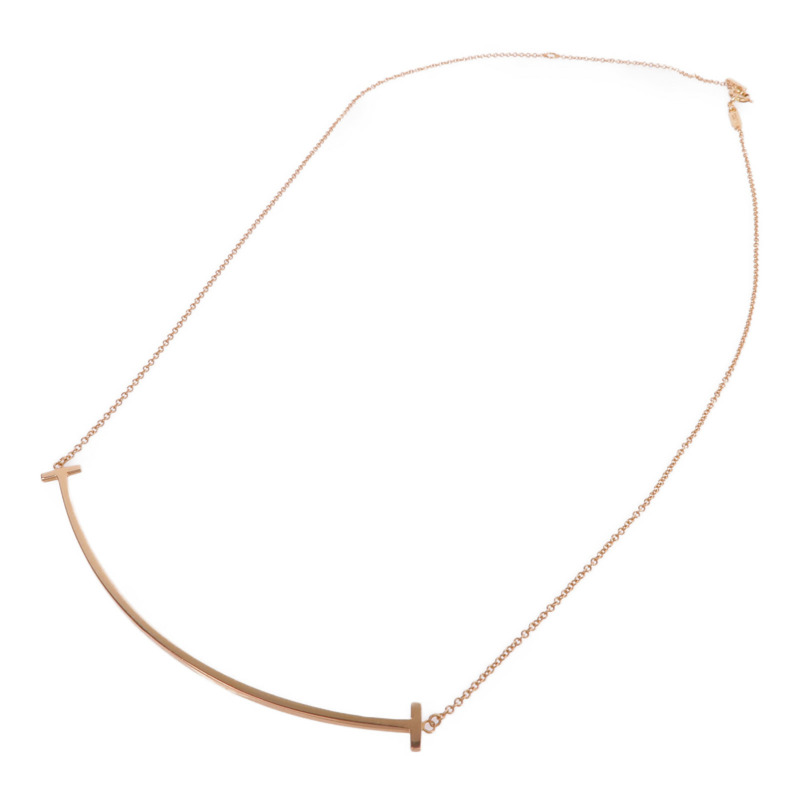 TIFFANY＆CO 18K玫瑰金T Smile Necklace項鍊-3