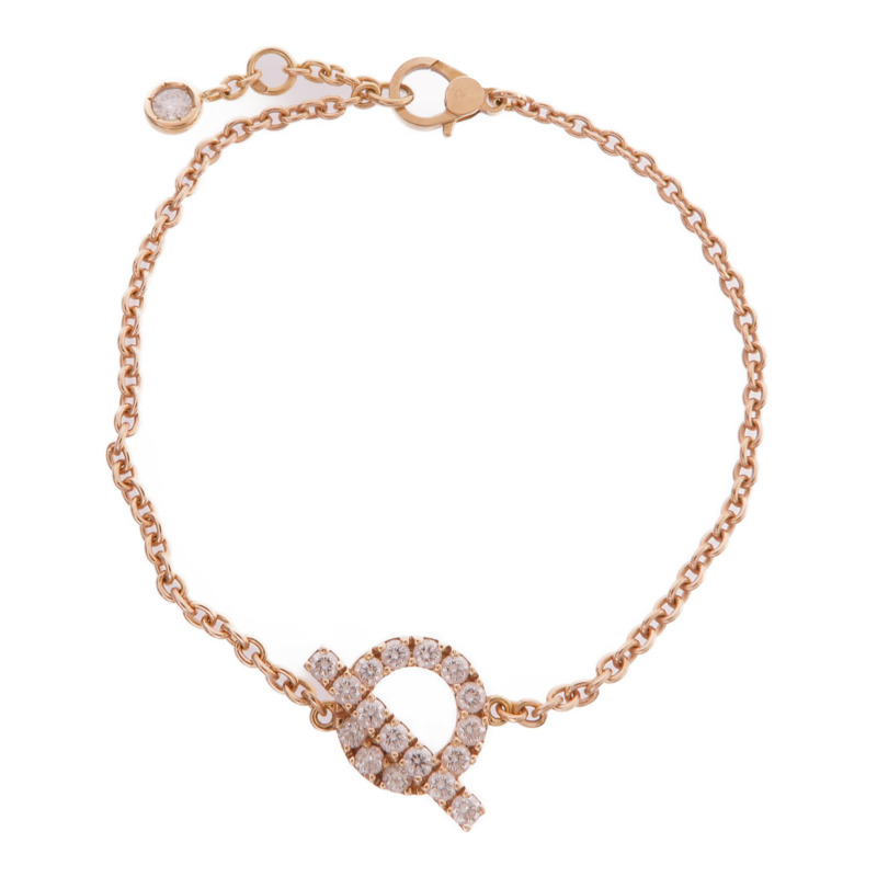 HERMES 18K玫瑰金Finesse Bracelet鑽石手鏈-3