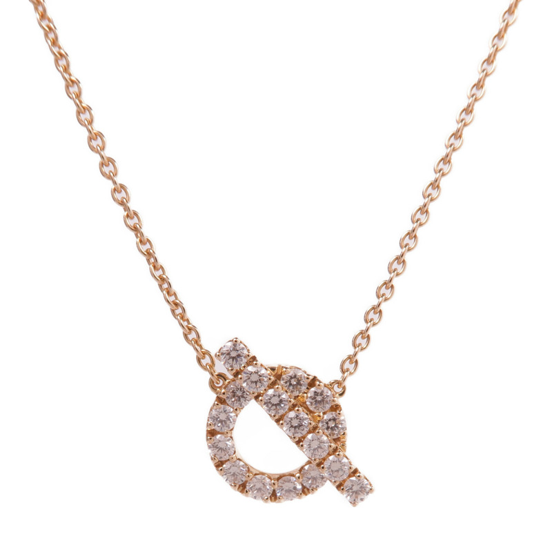 HERMES 18K玫瑰金Finesse Pendant鑽石項鍊-2