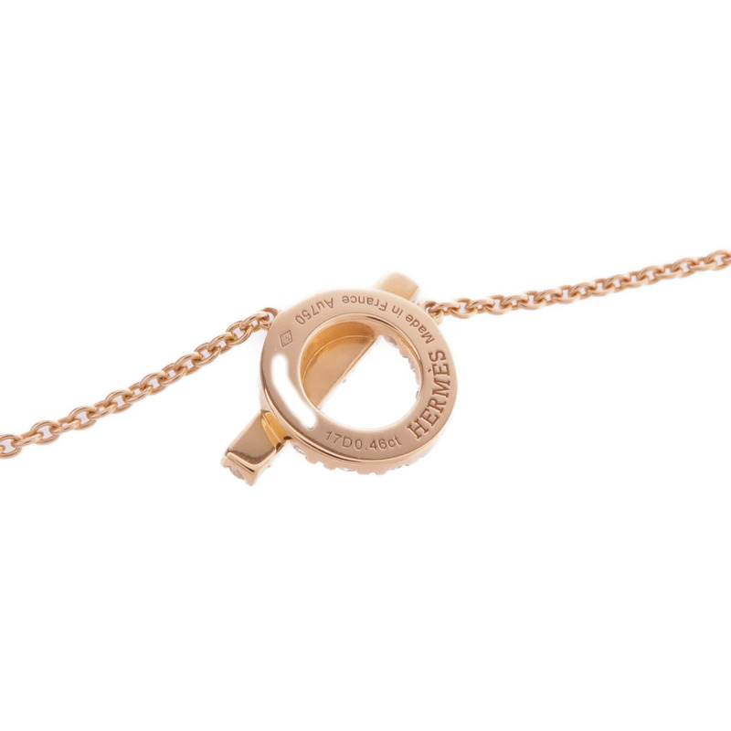 HERMES 18K玫瑰金Finesse Pendant鑽石項鍊-6