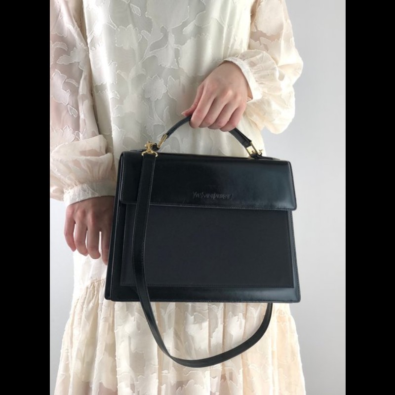 古董包 YSL 手提凱莉包-19