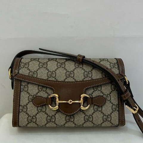 GUCCI烏木色PVC 1955橫式手機包