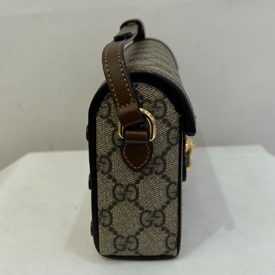 GUCCI烏木色PVC 1955橫式手機包-1