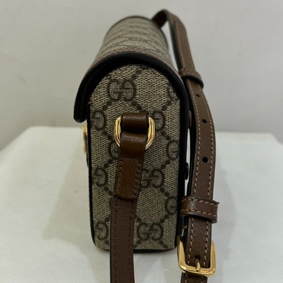 GUCCI烏木色PVC 1955橫式手機包-3