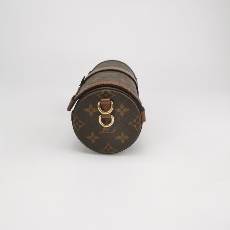 Louis Vuitton(LV)Papillon Trunk牛皮老花S-lock鎖扣圓筒包單肩包芯片款-1