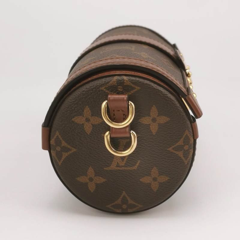 Louis Vuitton(LV)Papillon Trunk牛皮老花S-lock鎖扣圓筒包單肩包芯片款-2